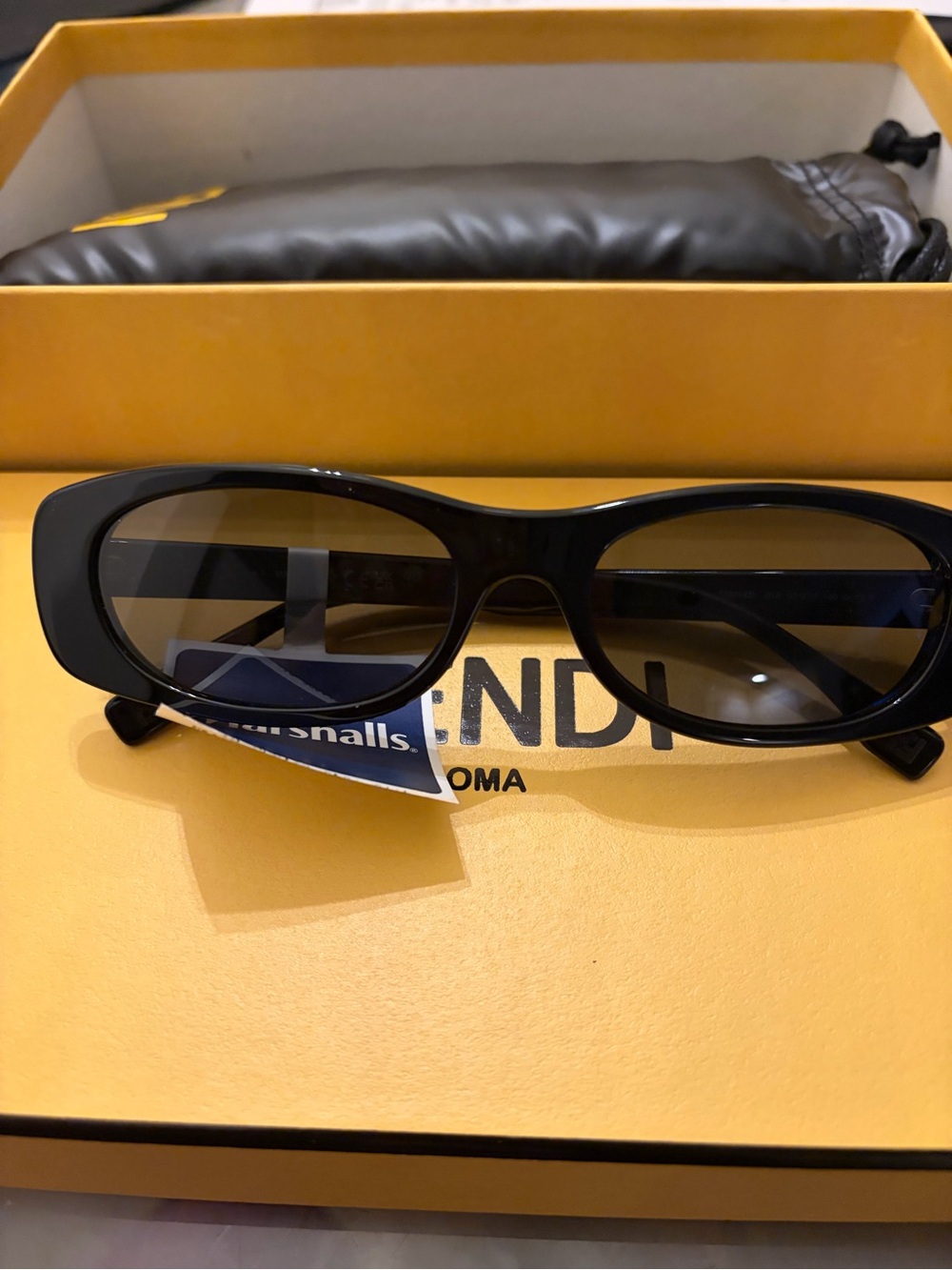Fendi Black Oval Women’s Sunglasses with Smoke Lenses